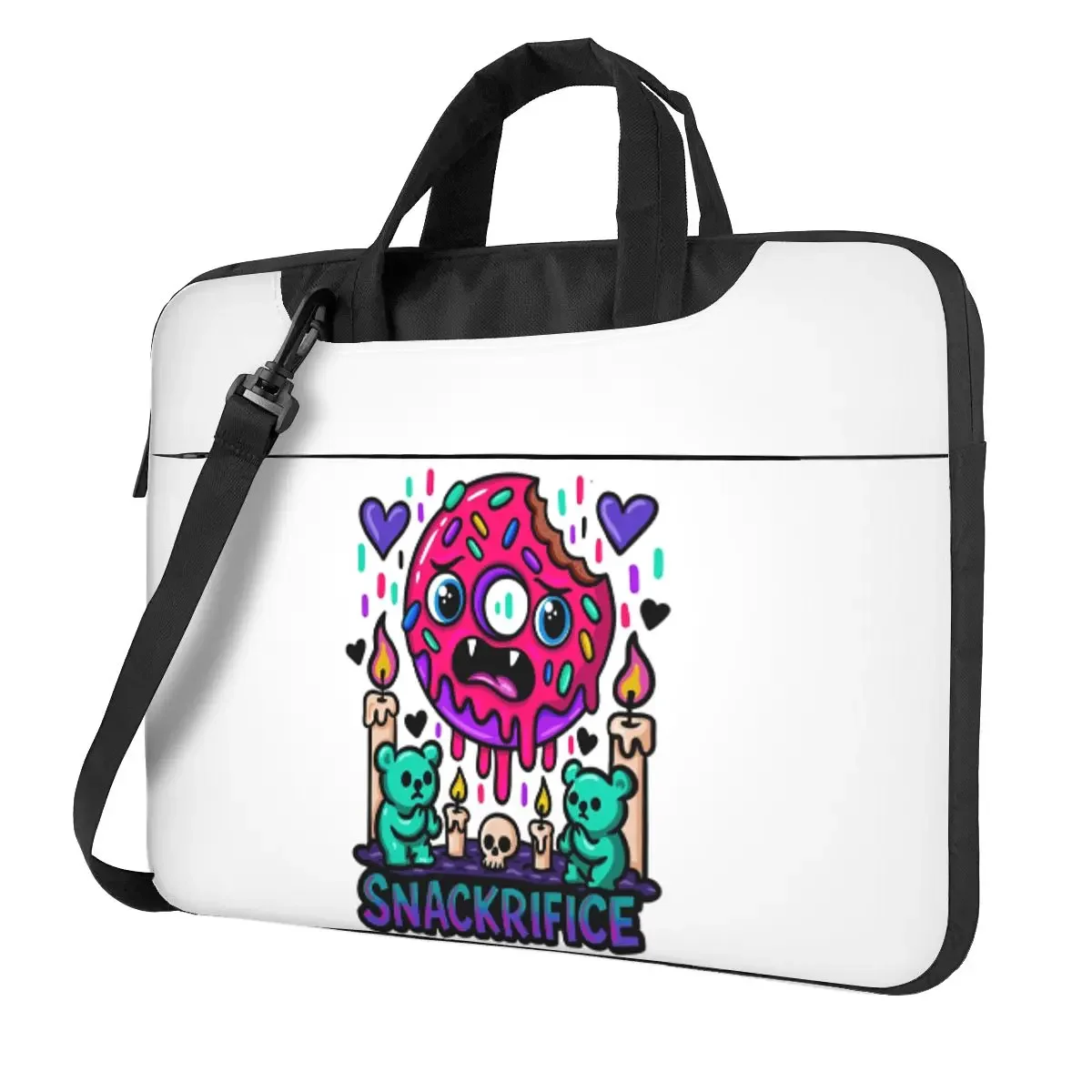 Snackrifice Cute Horror Donut Cult Parody Crossbody Laptop Bag Case Computer Bag Resistant Protective Notebook Pouch for Macbook
