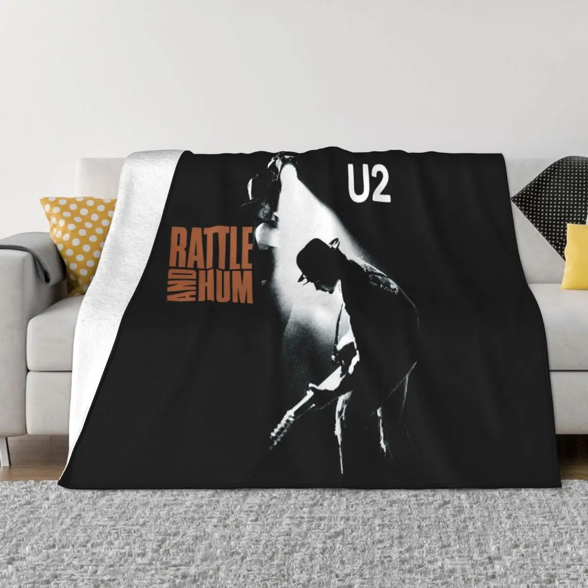 U2 Rattle Hum Black New Official Personalized New Print New Design Great Quality Girl Science Throw Blanket