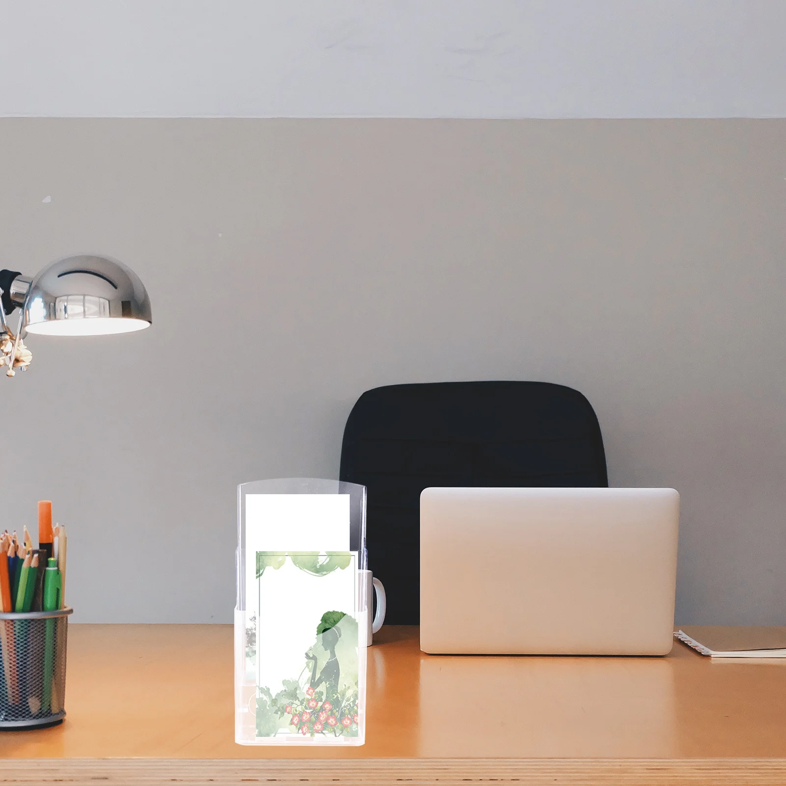 Business Card Holder for Desk Cards Clip Organizer Pp Name Stand Leaflet Display