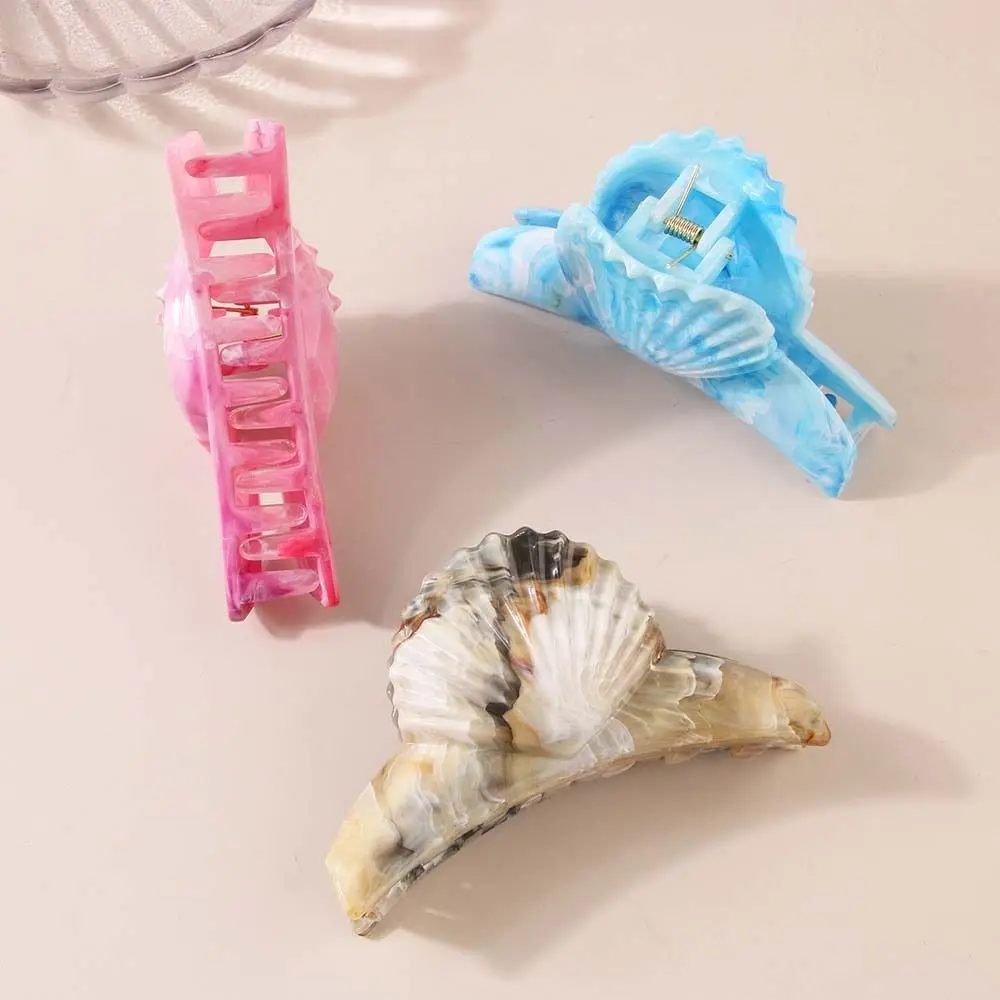 

Shell Shape Hair Clips Acetate Barrette Beauty Crab Hairgrip Headwear Beach Hairpins Hair Claws Styling Accessories