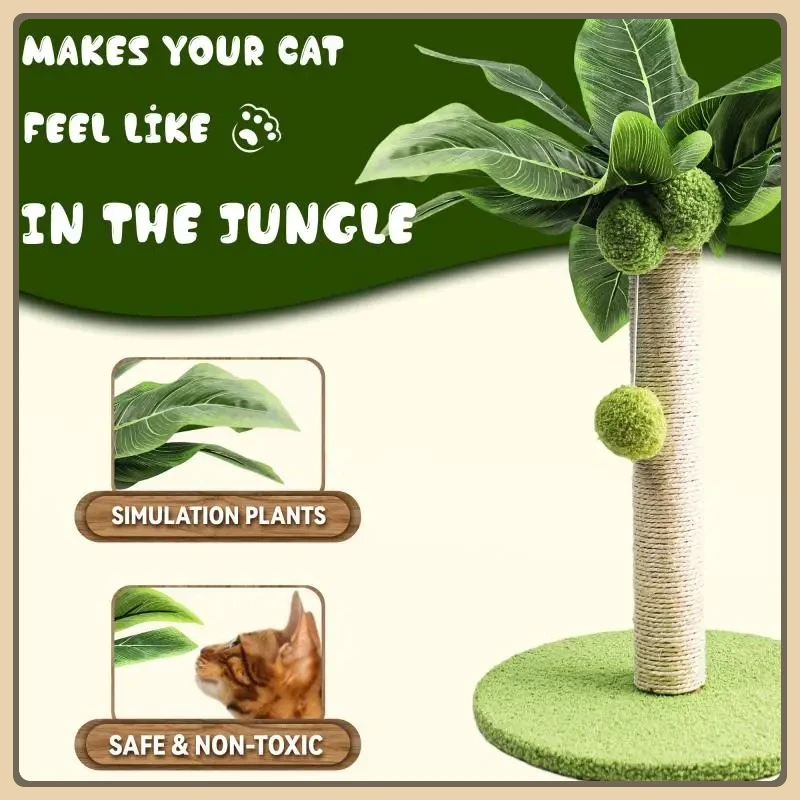 

Pet Cat Toy Funny Cat Stick Balls Durable Sisal Scratching Board Cat Supplies Grab Column Interactive Toy Climbing Post 2024