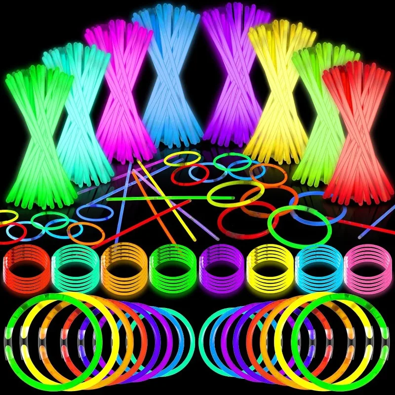 New 2024 Fluorescent Stick Bracelet Glow Stick Necklace Bracelet Party Supplies Concert Decoration Disposable Fluorescent Stick