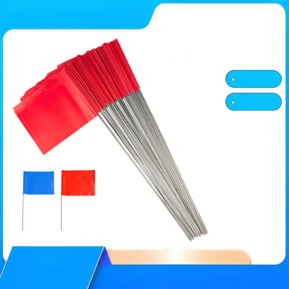 Utility Marking Flags Garden Landscaping Lawn Yard Construction Safety Marker Steel Wire Stake Outdoor Flag Signs