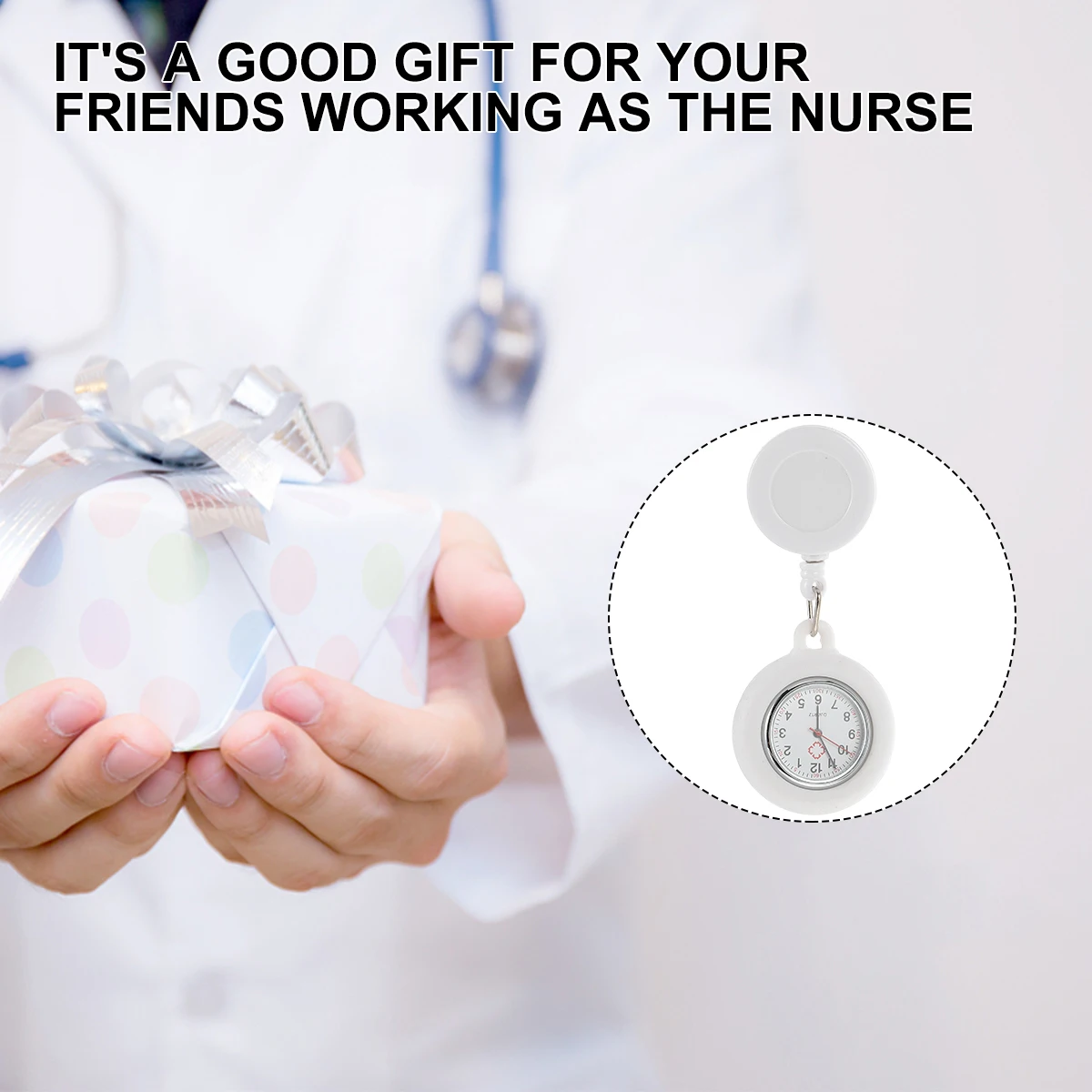 

Nurse Watch Clip Nurse Fob Watch Hospital Student Accessory Durable Silicone Cover Practical Pocket Watches for Nurses