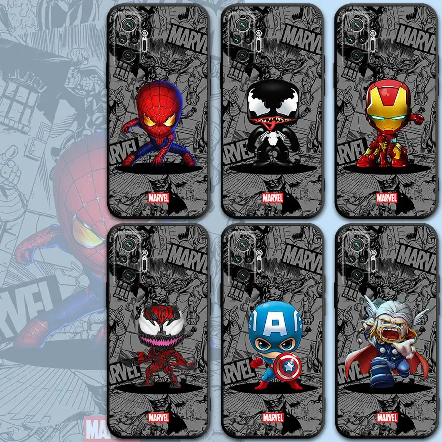 Cute Marvel Superhero Case for Huawei P30 Lite P20 P40 Lite P Smart Z P20Pro P30Pro Black Soft Phone Cover Capa