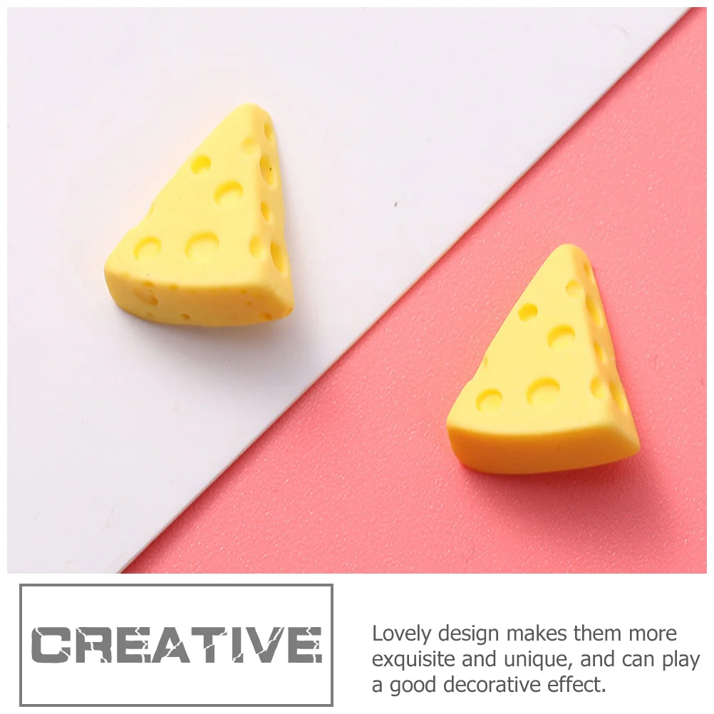 100 Pcs Imitation Cheese Miniature Fake Simulation Artificial DIY Crafts Accessories Resin Ornaments Decor Food