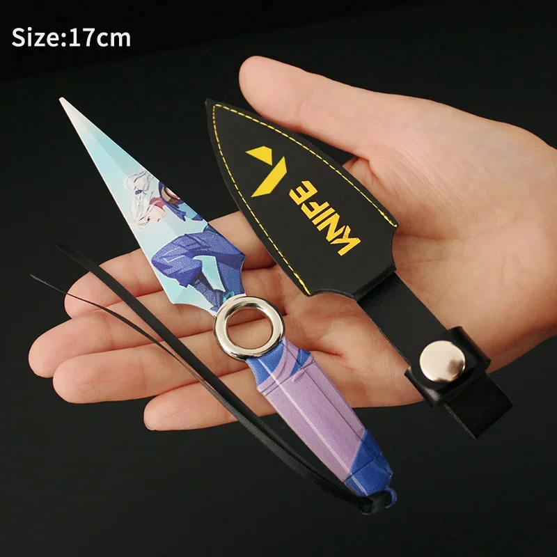 Valorant Weapon JETT Kunai with Pattern 17cm Game Peripheral Metal Melee Weapon Model Collection Desktop Display Gift Toys