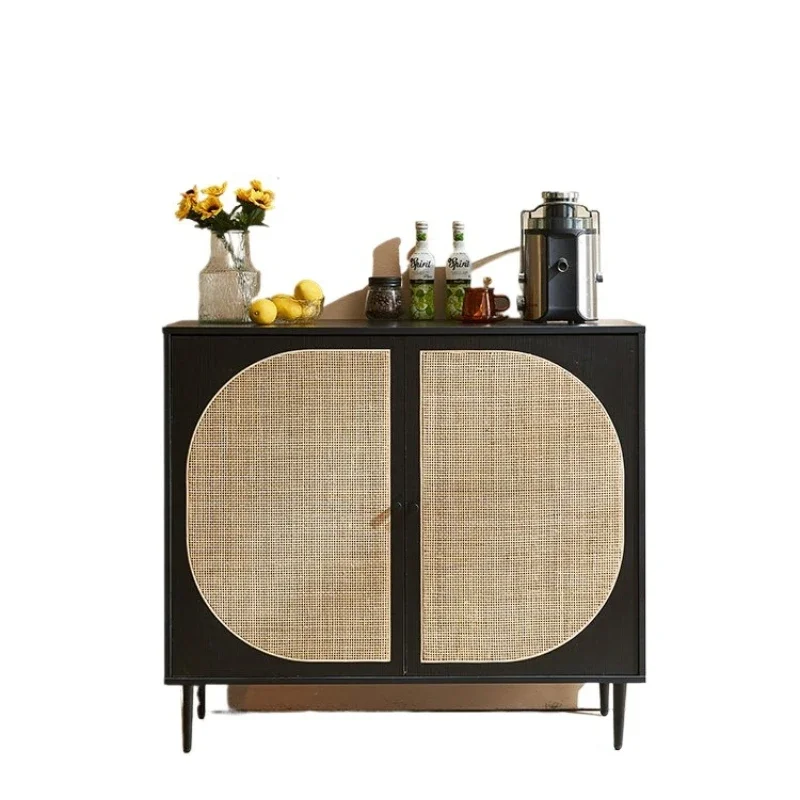 

Nordic rattan shoe cabinet, living room dining side Japanese storage display cabinet, modern plate entrance