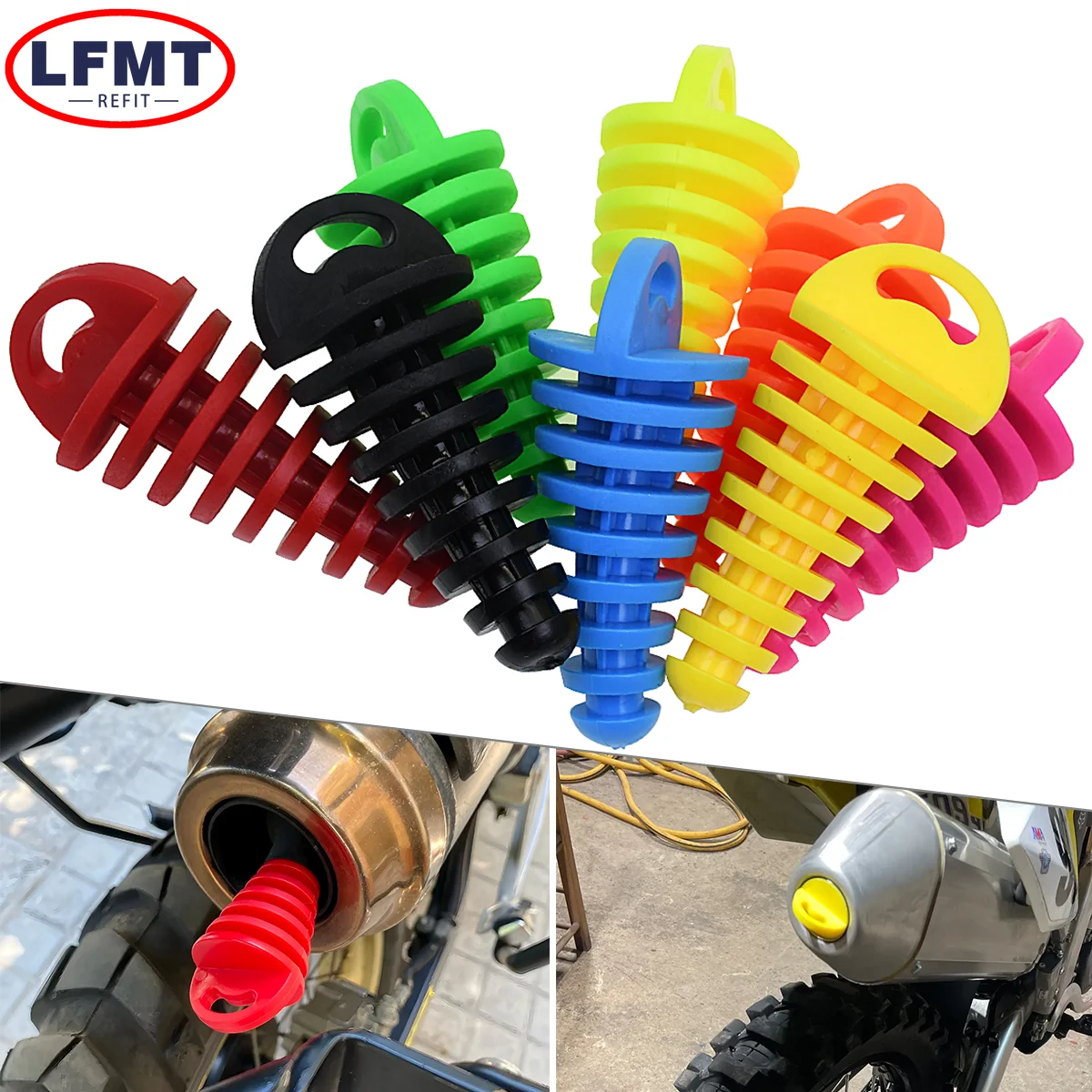 For KTM Honda Kawasaki Suzuki Yamaha Motorcycle Universal Wash Plug Exhaust Pipe Tailpipe PVC Exhaust Wash Plug Pipe Protector