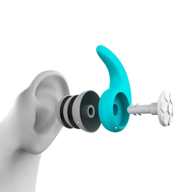 ที่อุดหูซิลิโคนแบบมืออาชีพ กันน้ำ กันเสียง ลดเสียงรบกวนได้สามชั้น สวมใส่สบาย เหมาะสำหรับช่วยการนอนหลับ ว่ายน้ำ