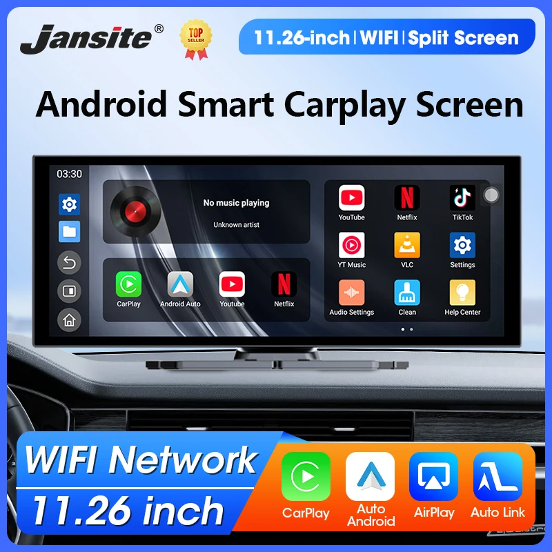 

11,26-дюймовый автомобильный мультимедийный плеер на базе Android, Bluetooth, Wi-Fi, беспроводной Carplay, Android-автомобильный монитор для YouTube для Netflix