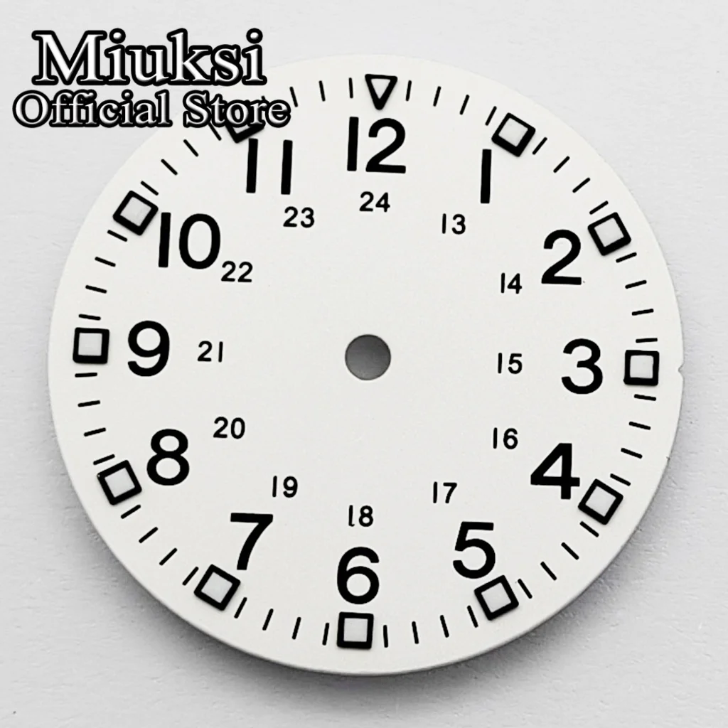 Miuksi 28,5 mm VH31 Zifferblatt, grün leuchtend, passend für VH31 NH35 ETA2824 2836 Mingzhu DG2813 3804 Miyota 8205 8215 821A Uhrwerke – Detail 5