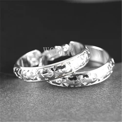 925 Sterling Silver Plated Thick Hollow Round 48X48MM Earrings Classic Fashion Women Engagement Party Earrings Jewelry