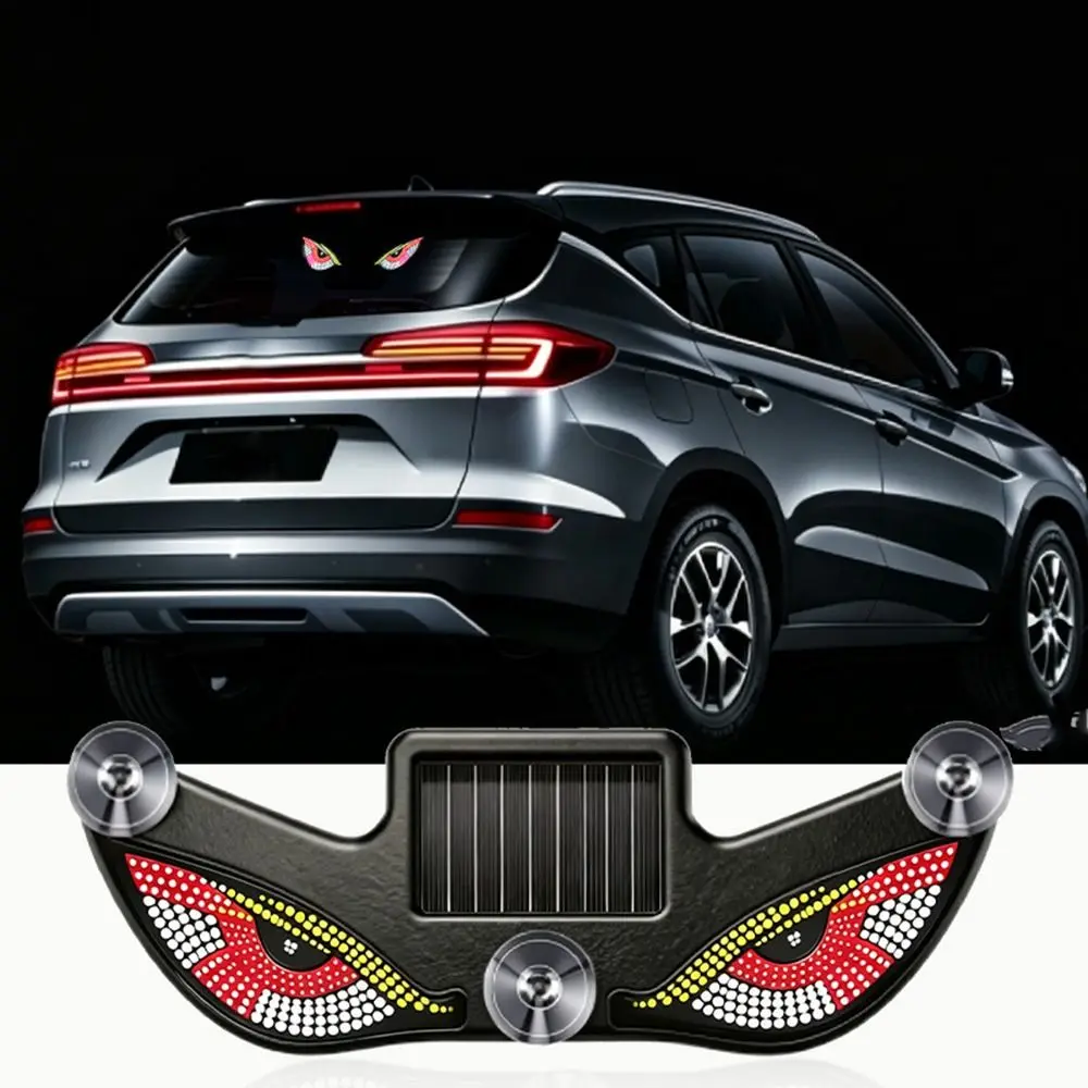 Suction Cup Solar LED Warning Light Sensor Car Decorative Evil Eye Car Light Multifunctional Rechargeable Warning Lamp