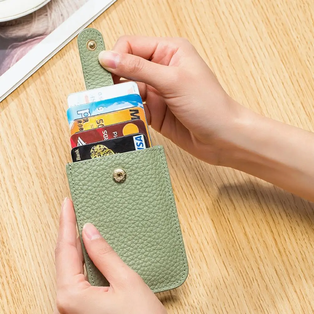 

Change Bag PU Leather Pull-out Card Bag Solid Color with Snap Card Holders Clutch Card Pocket Portable Short Wallet Men