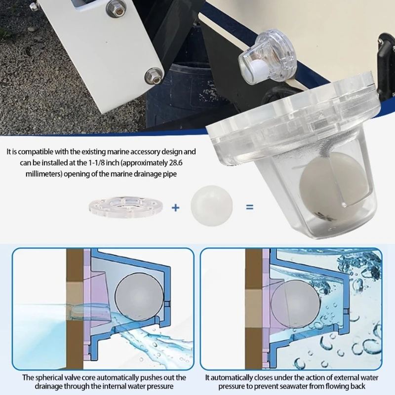 

Bailing Ball Scupper Valves Fits Over 1-1/8in Opening Tubes Bailing Scupper
