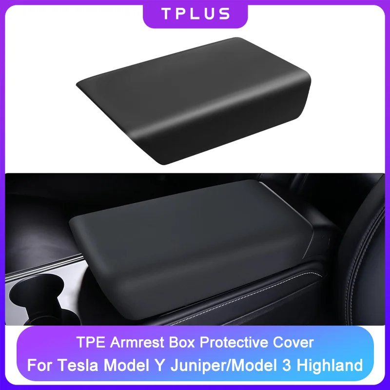 Copri Bracciolo per Tesla Model Y Juniper Model 3 Highland Model YL 2025 2026, Protezione Scatola Bracciolo in TPE, Accessori Interni Auto