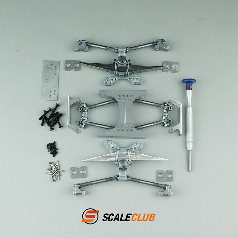 SCALECLUB TAMIYA 1/14 شاحنة مقطورة شاحنة قلابة محاكاة معدنية محورين معلقة تعليق Qianqiu #5