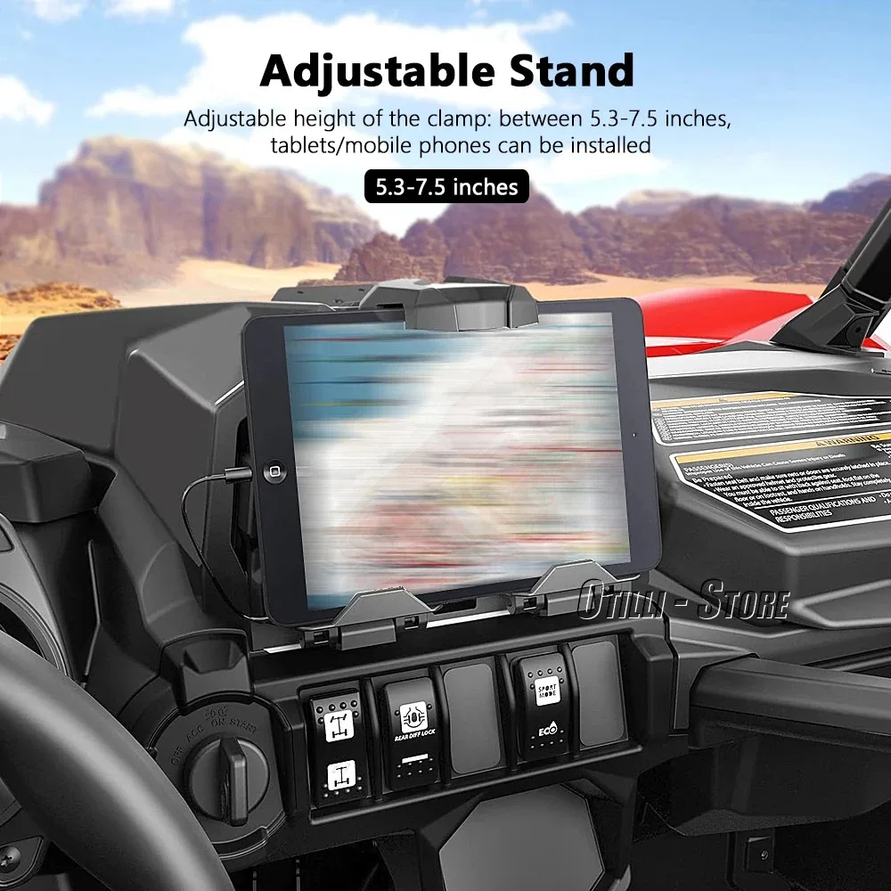 Soporte para dispositivo electrónico extendido UTV, caja de almacenamiento para tableta GPS para Can-am Maverick Sport Trail 1000 800 Commander Max 2019-