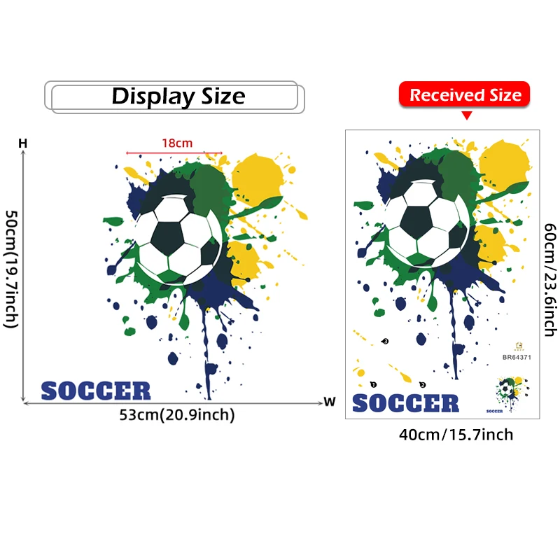 World Soccer Football Game Wall Sticker for Living Room Bedroom Home Decorative Wall Decals Kids Room Murals wallpaper Decor PVC
