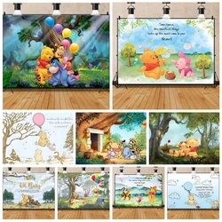 Disney Winnie the Pooh Party Background for Kids Baby Shower Newborn Boy Girl 1st Birthday Photo Area Custom Backdrop Decoration