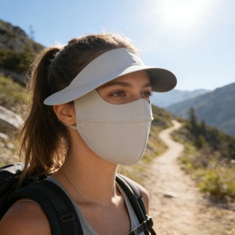 

Summer Multifunctional Sunscreen Face Mask, Eye Protection, Brim, Full Face UV Protection, Ice Silk Sunscreen