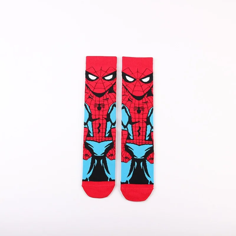 Calcetines de media pantorrilla de dibujos animados de Marvel Spider-Man, medias de pareja geniales con personalidad creativa, deportes casuales, animación de películas, periféricos, nuevo