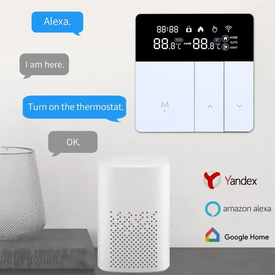 Tuya i8HGB Wifi Smart Heating Thermostat LCD Display Voice Control Alexa Tuya Alice/Electric/Water Floor Temperature Controller