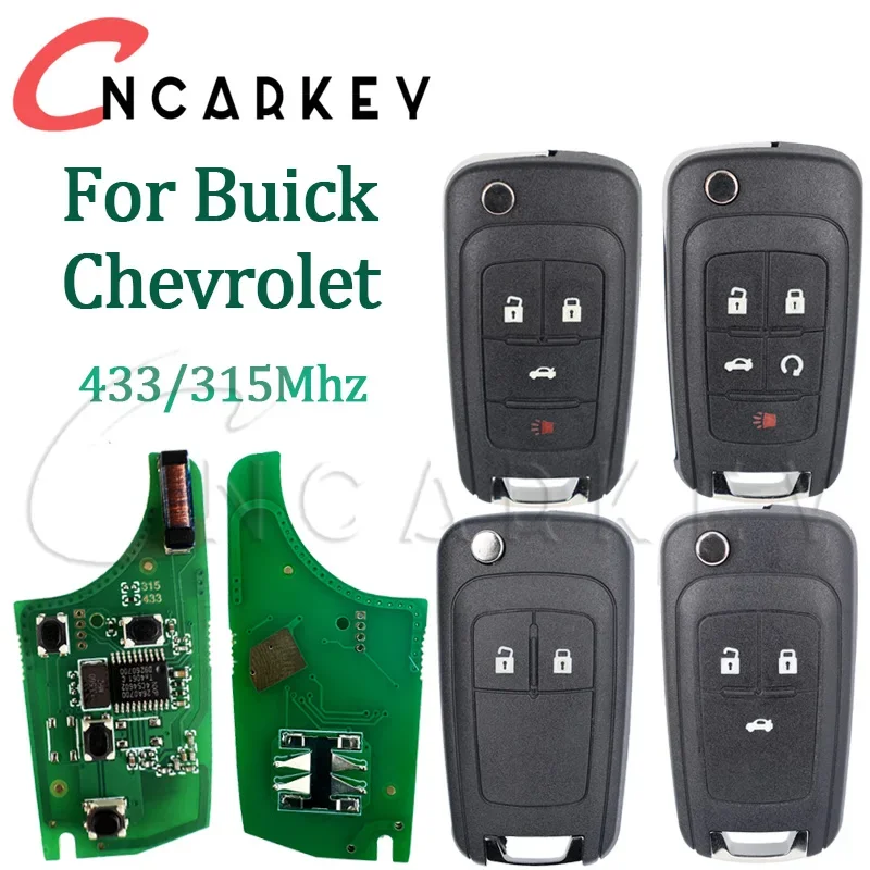 Remote Key Shell 2345 Buttons For Buick Chevrolet Cruze Epica Lova Camaro Impala Aveo Malibu Sail Orlando Trax Spark 433/315Mhz