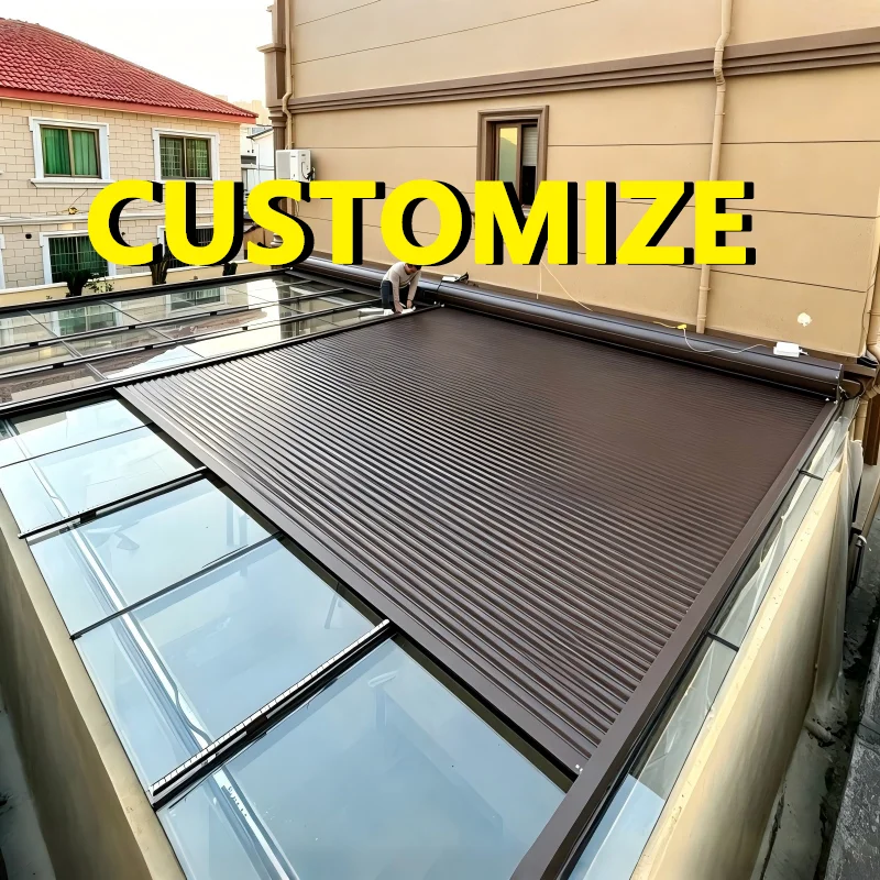 Any Size Custom Quick Easy Install Aluminum Awning No Complex Construction Remote Auto Retractable Household Sunroom Roof Canopy