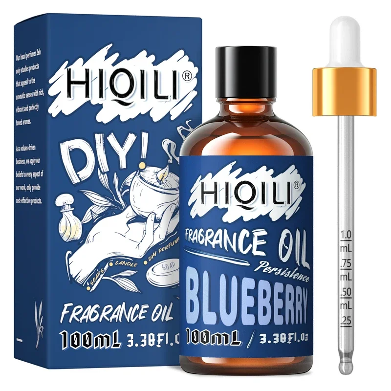 HIQILI 100ML Blueberry Oil, 100% Pure Oil for Aromatherapy,Car Diffuser, Humidifier,Candle Making, Soap Making, Massage and Gift