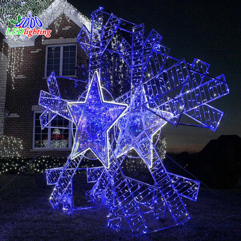 Custom motif lights decoration 3D LED snowflake