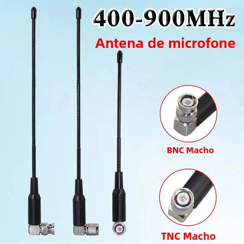 Antena de microfone BNC/TNC UHF para Shure PGX24 SLX24 SLX4 PG58 SM 58 BETA58A Série Sistema de microfone sem fio Frequência 400-900MHz