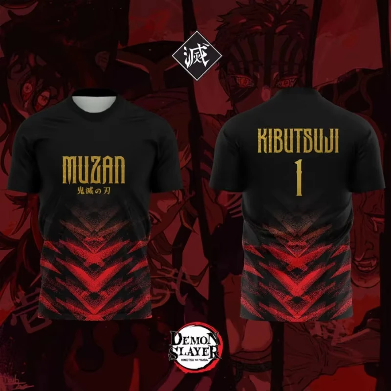 

MUZAN Demon Slayer Jersey Adult and Children Summer Casual Fashion Anime 3D Printed Short Sleeve T-shirt Role Playing Clothing
