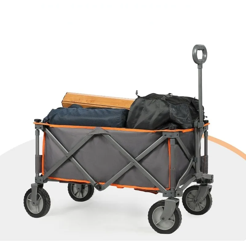 Collapsible Folding Wagon Utility Cart Foldable Heavy Duty All Terrain Wagon for Outdoor, Camping, Beach, Garden, Grocery