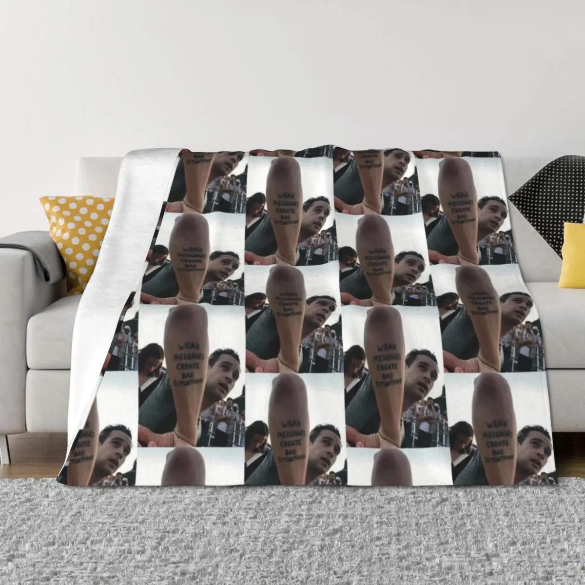 

Matty Healy - weak massages create bad situations Throw Blanket funny gift Nap sofa bed Plush Blankets