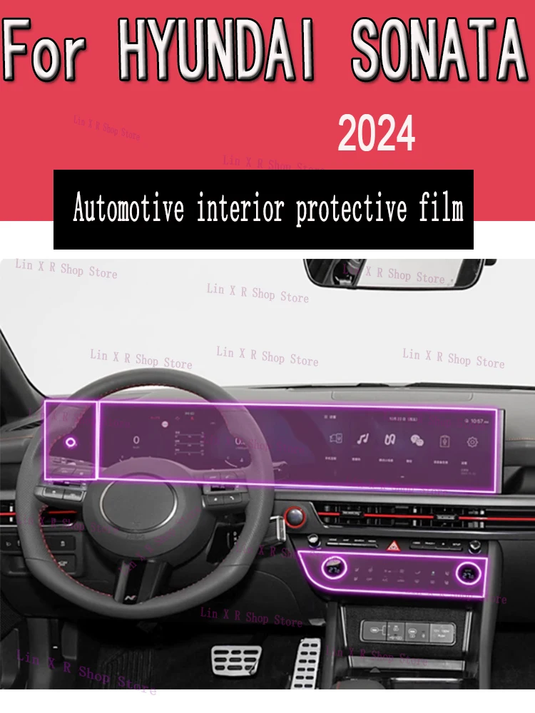 

For HYUNDAI SONATA 2024 Car Gearbox Panel Film Dashboard Protective Sticker Interior Anti-Scratch Film Cover Accessories