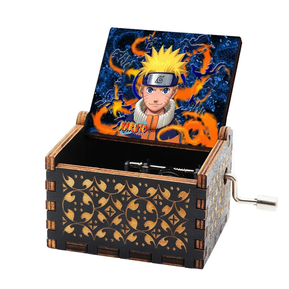 NEW Anime Theme Hand-cranked Wooden Music Box Naruto Series Kakashi Birthday Gift Uzumaki Naruto Children\'s Christmas Gift