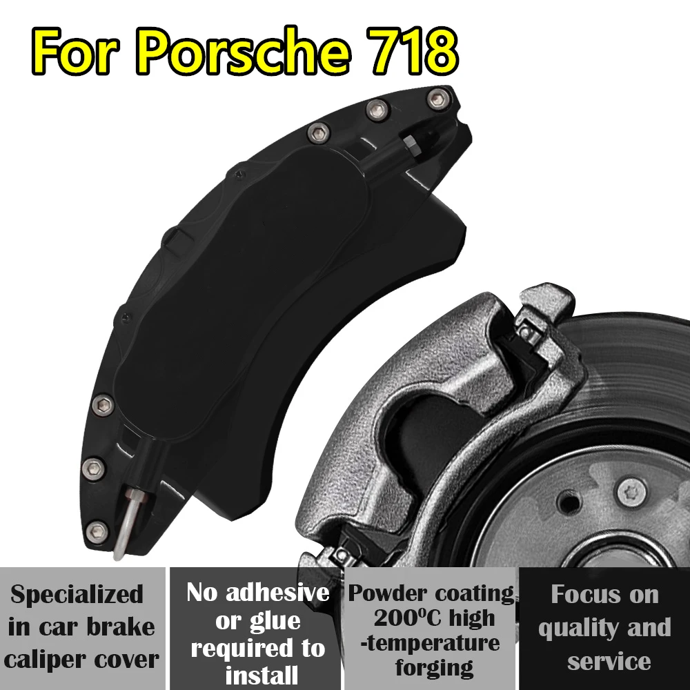 For Porsche 718 Car Brake Caliper Cover Aluminum Alloy Metal Kit For Cayman Boxster Spyder T S GTS 2.0T 2.5T GT4 RS 4.0L