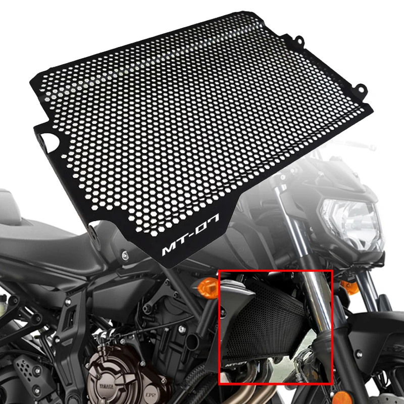 

Motorcycle Accessories Radiator Guard Grille Cover Protector CNC Engine Cooler Guard Protective For Yamaha MT-07 FZ-07 2011-2023