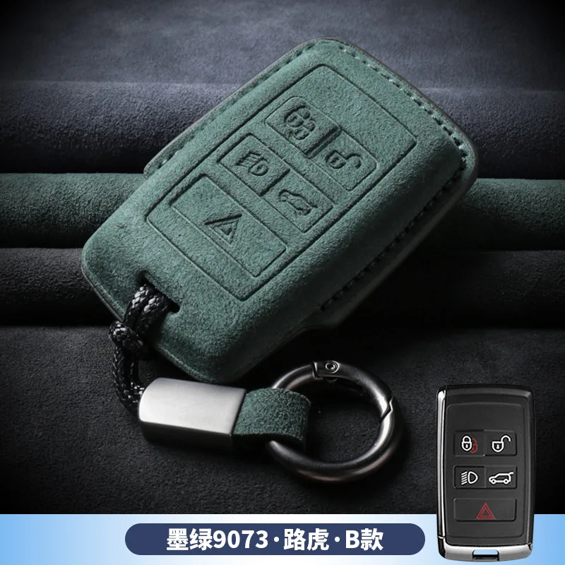 For Land Rover Defender Discovery 4 5 Freelander Range Rover Evoque Alcantara Suede Key Cover Keychain Key Case for Car