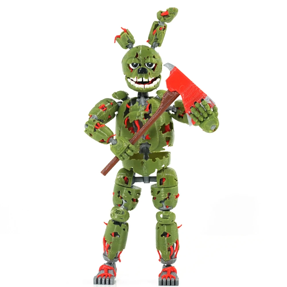 ألعاب بيتزا سبرينغ تراب مطبوعة ثلاثية الأبعاد من FNAF Freddy Fazbear شخصيات الحركة نموذج أنيمي دمية محظوظة 13 هدايا حلي متعددة المفاصل #2