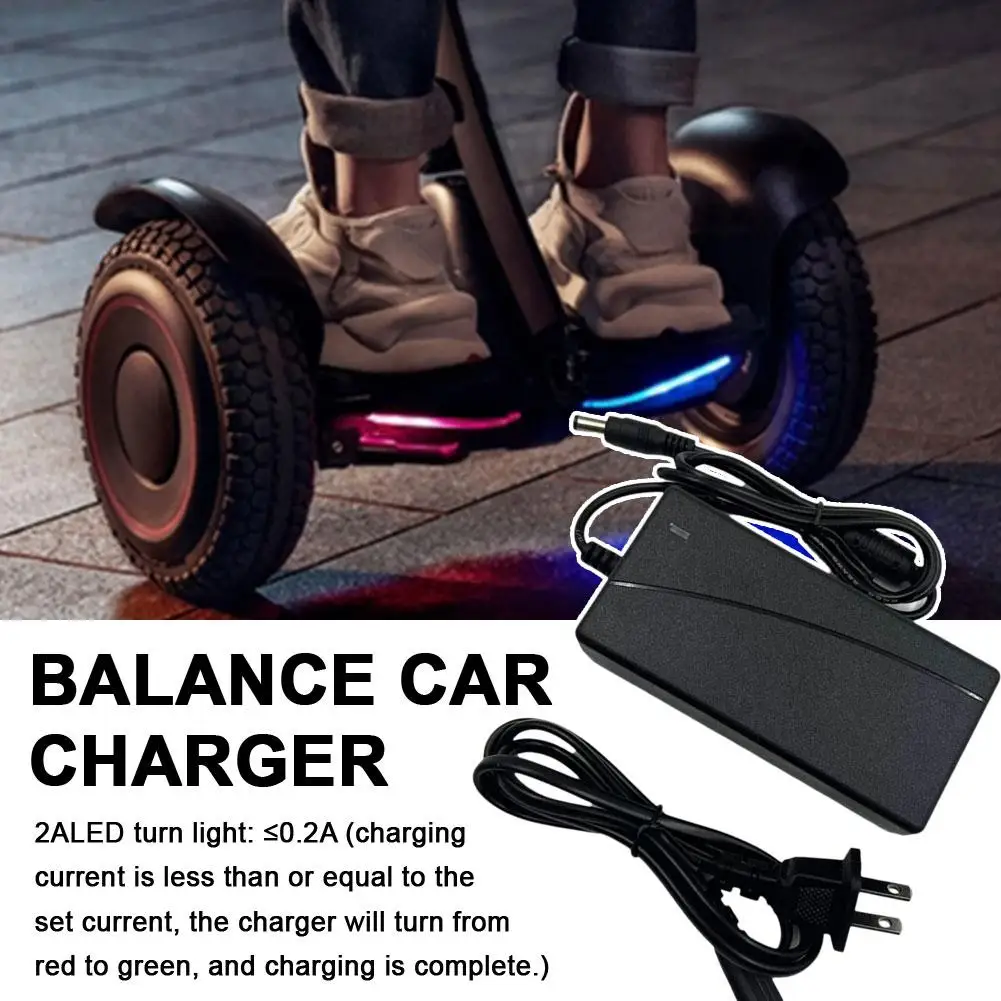 Balance Car Charger 42V2A Two Wheel Balance Car Charger Lithium Battery Charger Overload Protection Power Supply Adapter Fo M6T9