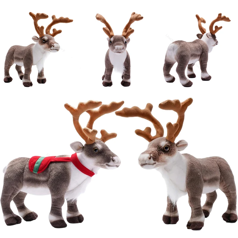 

Merry Christmas New Year Room Deco Realistic Reindeer Plush Toys Soft Christmas Deer Dolls Xmas Elk for Kids Boys Festival Gifts