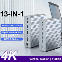 15 In 1 USB-C Docking Station Type-C 4K HUB With HDTV/PD 100W/Gigabit Ethernet/VGA 1080P/USB3.0/TF/SD For  Macbook Pro Laptop PC