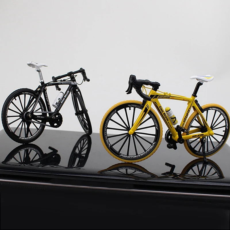 1:10 Alloy Bicycle Model Diecast Metal Finger Mountain Bike Curved Handlebar Bike Adult Collectible Children Toys