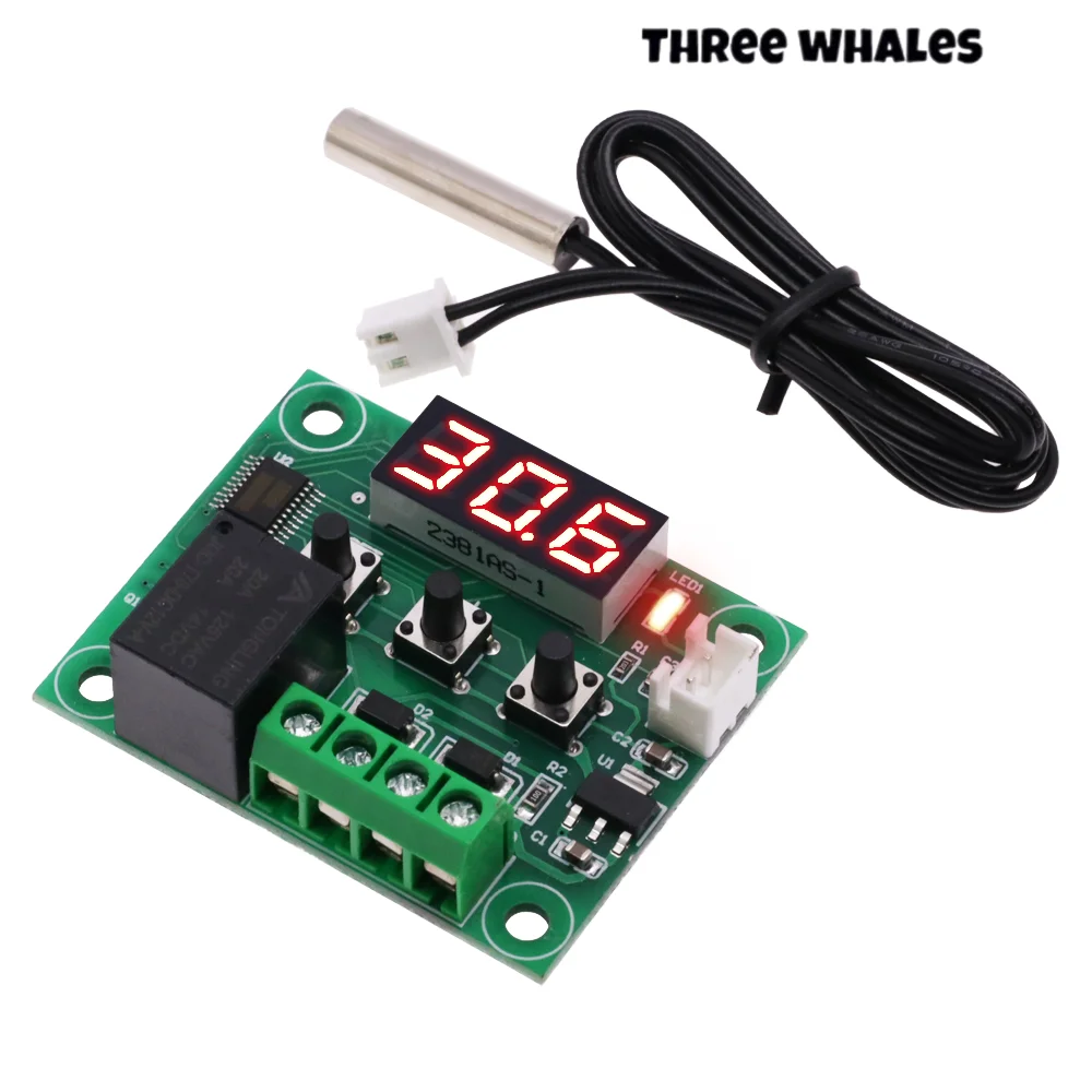 W1209 Red and Blue DC 12V Heat Cool Temp Thermostat Temperature Control Switch Thermometer Thermo Controller  NTC Sensor Case