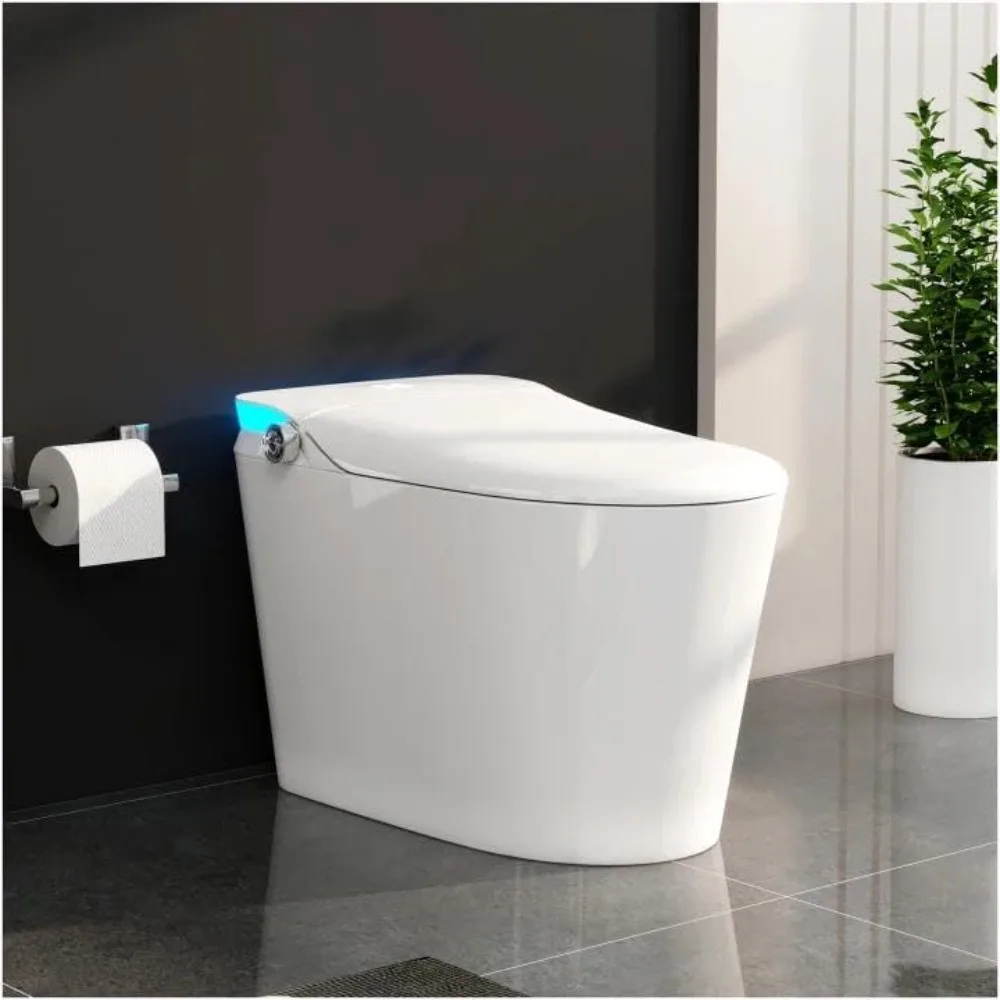 

Smart Toilet with Bidet Built in, Auto Open Close & Auto Flush, Modern Elongated Tankless Toilet for Bathrooms with Heated Seat