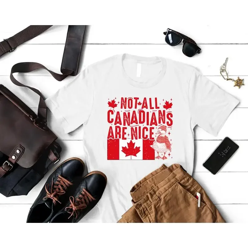Not All Canadians Are Nice T Shirt Canada Day Proud Canadian Goose Pro Geese July 1St Distressed