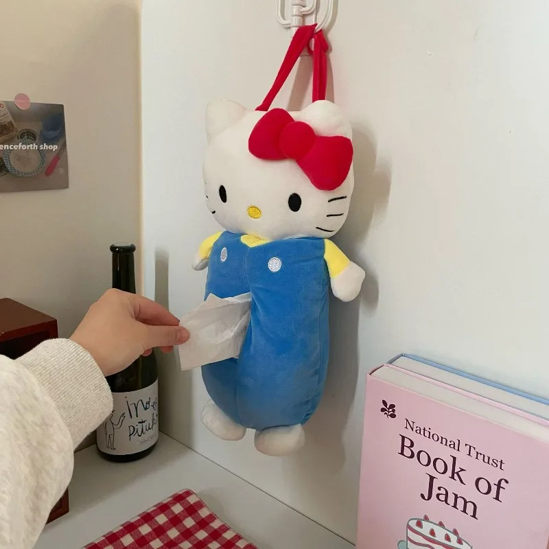 Trend Personality Cartoon Cat Tissue Box Ins Style Girly Heart Car Doll Storage Tissue Sleeve Hanging Paper Bag